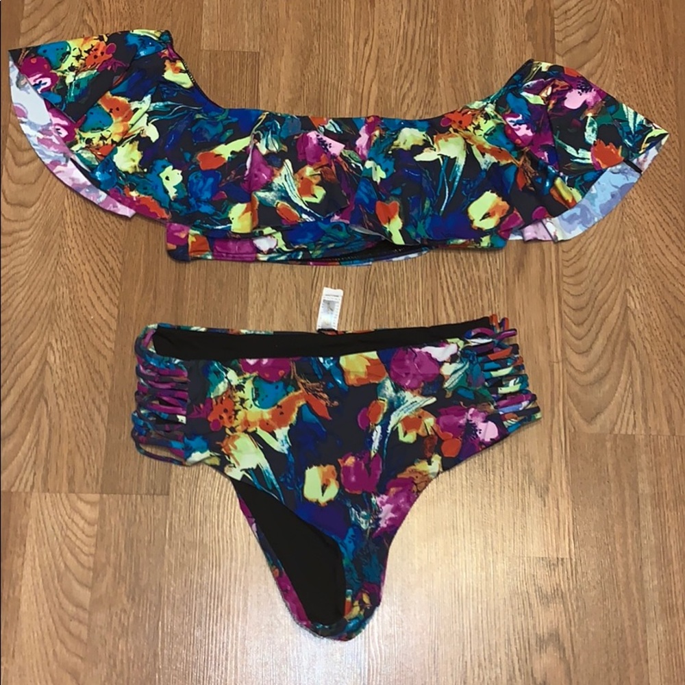 Plus size floral bathing suit